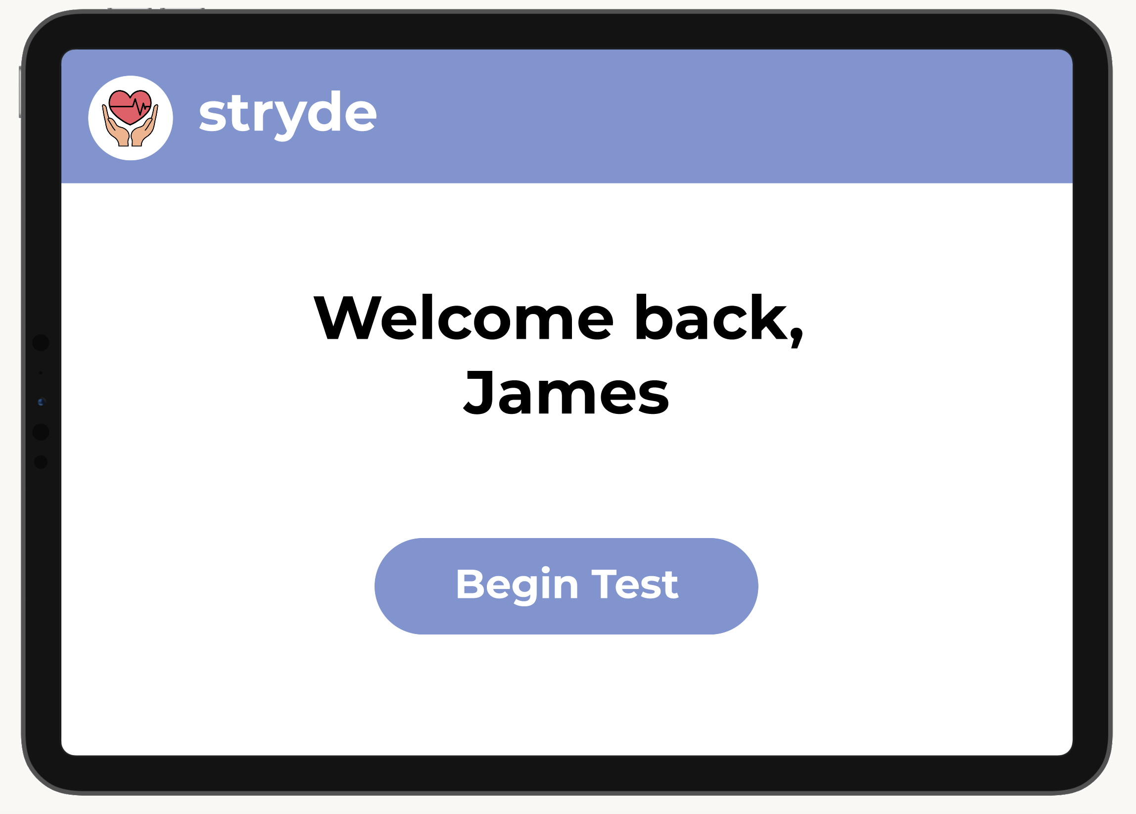 Stryde app welcome screen
